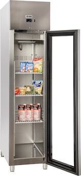 thumbnail of Edelstahl Gewerbekühlschrank mit Glastür KU 356 G