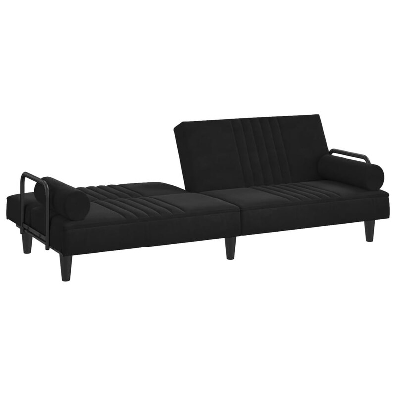 vidaXL Slaapbank 90x200 cm fluweel zwart, bankbed, bed, gastenbed