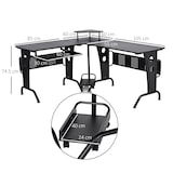 thumbnail of Scrivania Gaming Angolare Salvaspazio Ripiano Tastiera Estraibile Nera