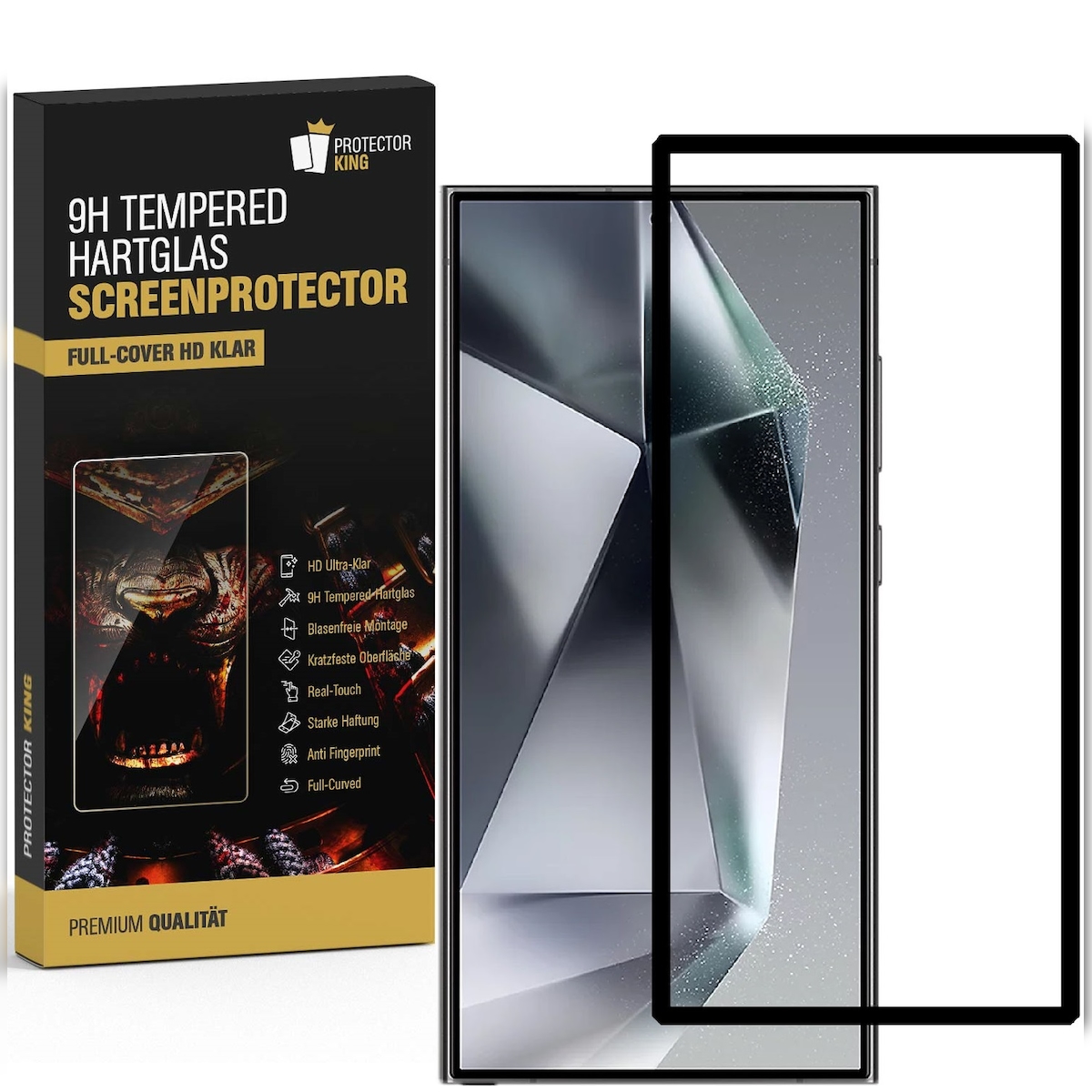 2x 9H Panzerglas für Samsung Galaxy S24 Ultra Full-Screen HD klar Tempered Hartglas Displayschutz Schutzglas Screen-Protector