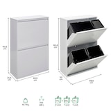 thumbnail of ARREGUI Basic CR601-B2 Contenedor de Reciclaje de 4 Cubos 23+11+17+17 L (68 L), con Cubetas para Envases y Orgánico, Cubo de Basura de Cocina, blanco