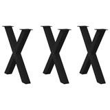 thumbnail of vidaXL Esstischbeine X-Form 3 Stk. Schwarz 80x(72-73) cm Stahl
