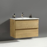 thumbnail of Alpenberger Waschtisch mit Unterschrank Badmöbel 80 cm Breit | Gäste WC Badezimmermöbel mit LED-Spiegel | Waschbecken mit Waschbeckenunterschrank Bad