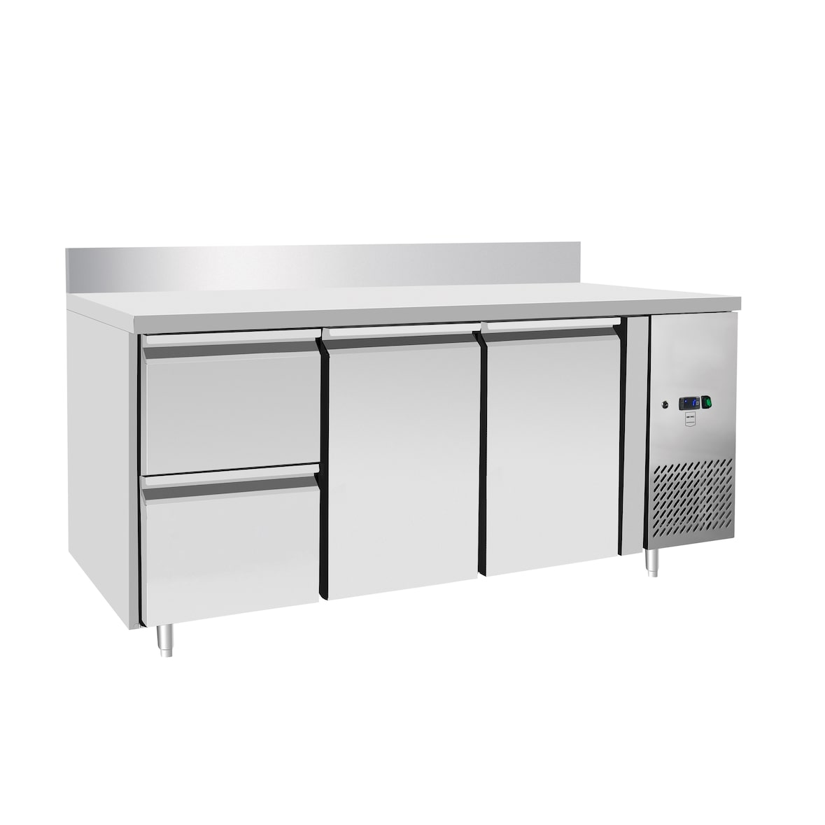 METRO PROFESSIONAL Banco frigorifero GCC31002D-BS, 179.5 x 70 x 85 cm, 225 L, 2 porte, 2 cassetti