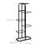 thumbnail of Relaxdays Blumentreppe Metall, 6-stufige Blumenetagere, außen & innen, HBT 107 x 44 x 24 cm, Pflanzenregal, schwarz