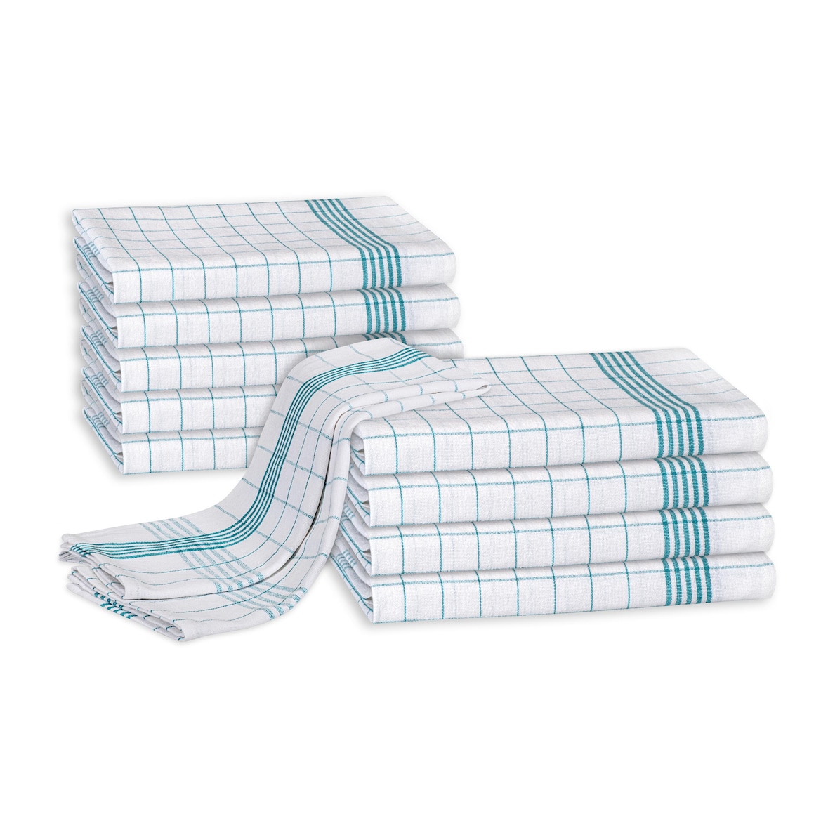 Geschirrtücher 10er Set,  grün-weiß