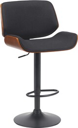 thumbnail of Barhocker LOTUN - Stoff Walnuss/schwarz 55x51x93 cm | Barstuhl Höhenverstellbar Mit Lehne Drehbar Tresenhocker Tresenstuhl Kneipenhocker Kneipenstuhl