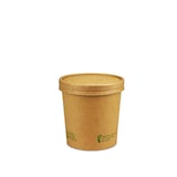 thumbnail of 250 Bio Thermobecher heiß & kalt 20oz/570ml braun Karton/PLA inkl. Deckel