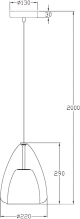 thumbnail of Britton Pendelleuchte aus Metall und transparentem Borosilikatglas, modernes Design, E27-Fassung, Durchmesser 22 cm, Schutzklasse 1