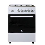 thumbnail of Gasline Gas-Standherd Gasbackofen mit Thermostat, 60cm SHGG6060FGWW,  Grill, Umluft, Weiß / gewalztes Edelstahl, elektrische Zündung Erdgas Propangas