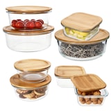 thumbnail of Ritzenhoff 8x Esperanza Vorratsdose rund quadratisch groß klein Glas Holzdeckel