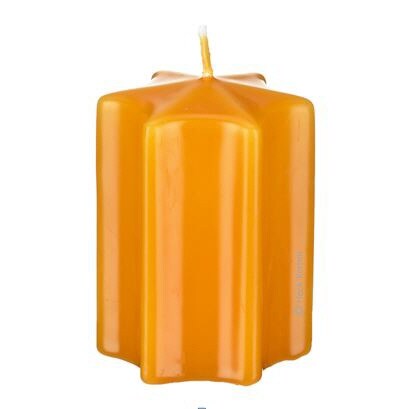Sternkerzen Honig Natur 10 x Ø 6 cm, 8 Stück