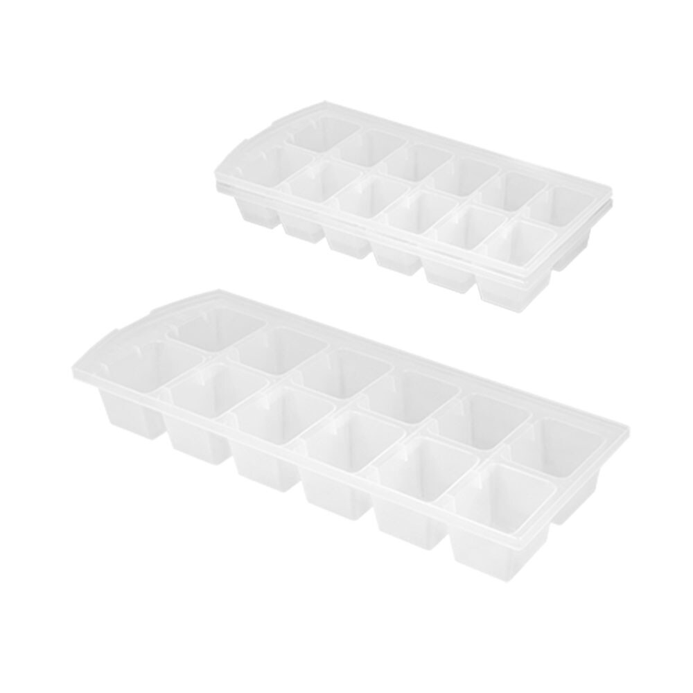 Lot 2 bacs à glaçons -  Blanc Rectangulaire Plastique Metaltex 9.00x3.50 cm