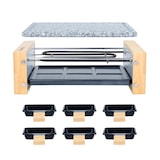 thumbnail of H.Koenig WOD6 Raclette 6 Personas, Plancha De Piedra, 900 W, Acero Inoxidable, Madera Natural, 6 Sartenes Antiadherentes, 5.3 tons