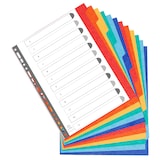 thumbnail of Exacompta - Réf. 2612E - Carton de 15 Intercalaires en véritable carte lustrée 400g/m2 - 12 onglets neutres - A4 maxi - Couleurs assorties