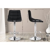 thumbnail of Conjunto de 2 bancos de bar em imitação de pele Jerry preto/cromo