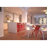 thumbnail of Resol VELA S Mesa Quadrada Interior, Exterior 90x90 Pé Vermelho - Tampo Vidro