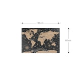 thumbnail of ALLboards Tableau Magnétique en Métal Motif Carte du Monde Noir Vintage 90x60cm, MetalBoards pour tout type d’Aimants
