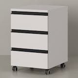 thumbnail of Büromöbel Set 2-teilig | Schreibtisch 180x80cm & Rollcontainer Greige/Schwarz | Einstellbar 68-91 cm & Soft-Close | Made in Germany Kadima Design