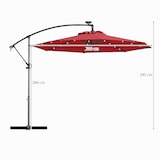 thumbnail of Guarda-sol COSTWAY, guarda-sol cantilever com 32 luzes LED solares e manivela, ângulo de inclinação ajustável, guarda-chuva de jardim