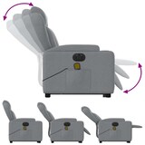 thumbnail of vidaXL Elektrischer Massagesessel mit Aufstehhilfe Hellgrau Stoff
