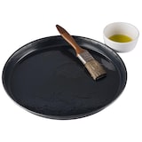 thumbnail of METRO Professional Pizzablech, Metall, ⌀ 26 cm, 250 x 250 x 100 mm, unbeschichtetes Blaublech mit Rollrand, schwarz