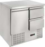 thumbnail of GastroHero Kühltisch Mini Edelstahl GN 1/1 1 Tür 2 Schubladen statische Kühlung +2 °C bis +8 °C 230 V Profi Gastronomie ECO 1/2 900x700x870 mm