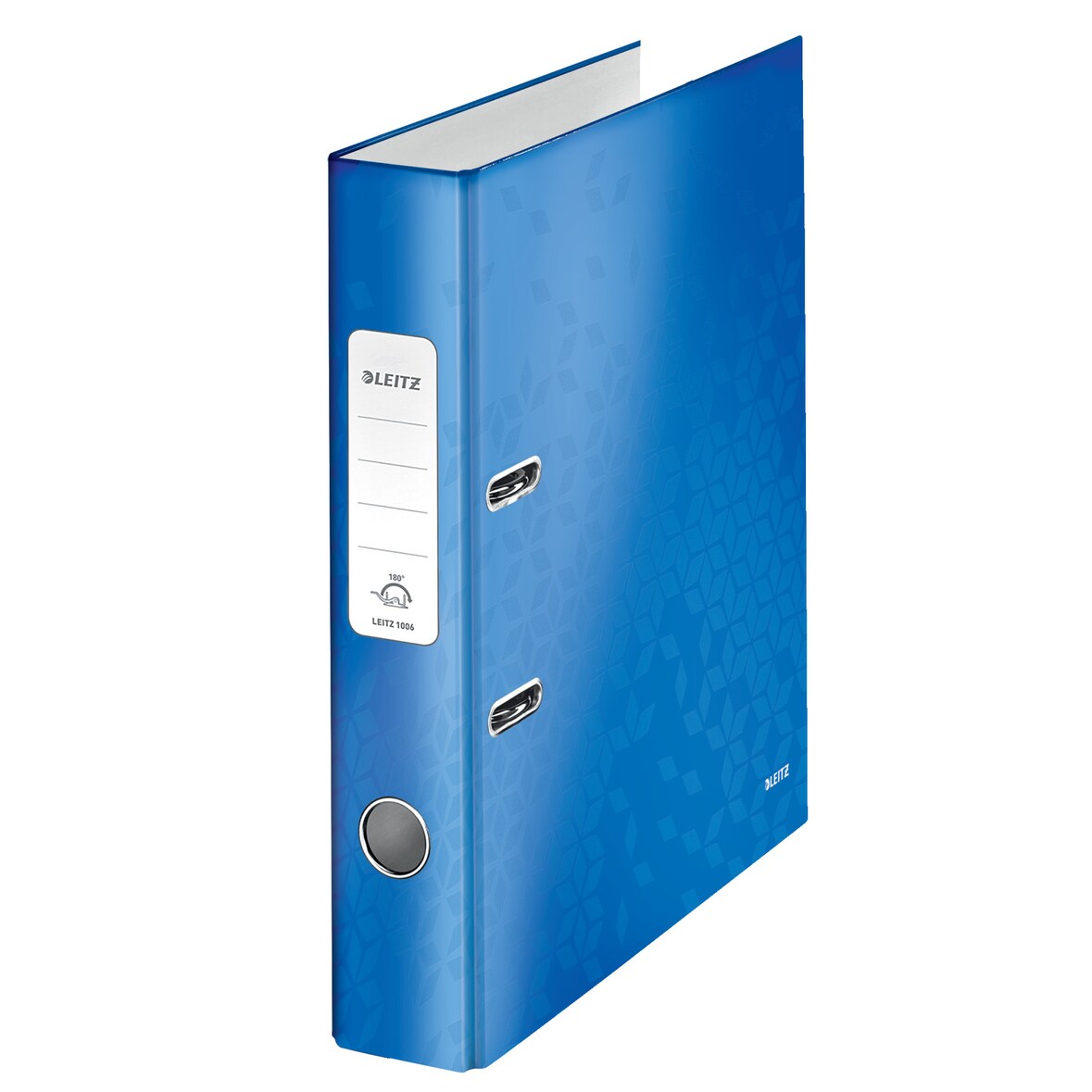 Leitz 180° WOW Ordner Schmal DIN A4 52 mm Blau 2 Ringe 1006 Pappkarton Glänzend Hochformat