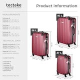 thumbnail of tectake Set di 3 valigie Talia con bilancia ed etichette 75 x 50 x 30 cm Rosso Vino