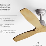 thumbnail of Santa Elena Smart Deckenventilator 52` 10260m³/h Echtholzflügel 6 Stufen Fernbedienung App-Steuerung Ahorn 132