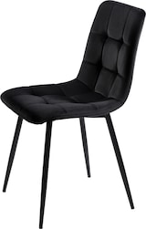 thumbnail of Esszimmerstuhl 4er Set Samt Schwarz 86x46x44 cm mit Rückenlehne Ziersteppung Metallgestell ergonomisch gepolstert