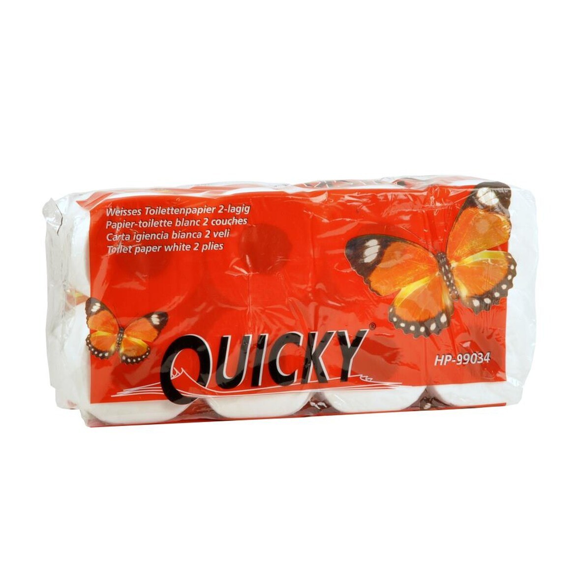 Toilettenpapier QUICKY - 2-lagig - 1 Palette - 2112 Rollen - 9,4 x 11 cm