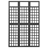 thumbnail of vidaXL Spalier/Paravent 3-teilig Massivholz Tanne Schwarz 121x180 cm