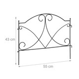 thumbnail of Relaxdays Beetzaun, H x B: 43 x 55 cm, 6 Zaunelemente, Garten Beeteinfassung zum Stecken, Metall, Vintage-Look, schwarz