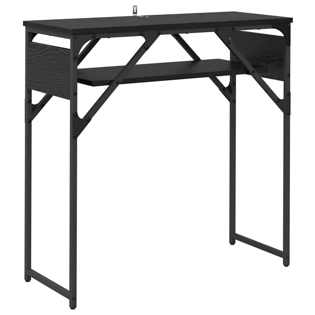 Tavolo consolle in rovere nero 75x30x75 cm in derivati \u200b\u200bdel legno, modello Orion Prime