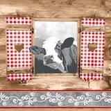 thumbnail of Mank Serviette Airlaid Almblick, 40x40 cm, 50 Stück - Fenster Kuh Berge