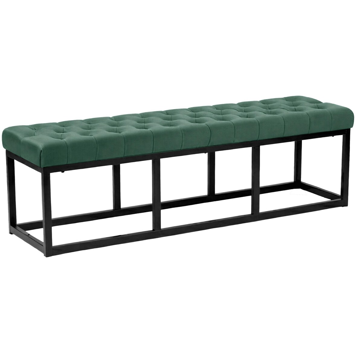 Sitzbank MERIDA - Samt Grün 150x37x42 cm | Sitzbank Flur Sitzhocker Esszimmerbank Polsterbank Schlafzimmerbank