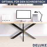 thumbnail of DELUKE® Tischgestell Metall KRYT Schwarz glänzend inkl. Schrauben + Bodenschoner Tischbein Tischkufe Tischgestell für Holztisch Esstisch 71x120x68cm