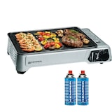 thumbnail of Plancha à gaz portable 2300W + 2 cartouches de gaz + Valise de transport KEMPER