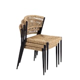 thumbnail of METRO PROFESSIONAL Silla apilable Lario, aluminio/poliratán, diseño estilo cuerda, beige/negro