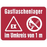 thumbnail of Hinweisschild, Gasflaschenlager - 400 x 300 x 0.6 mm Aluminium geprägt