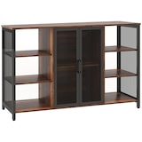 thumbnail of Aparador de cocina industrial mueble buffet auxiliar con 6 estantes abiertos porta copas y estante ajustable para bar comedor 120x40x76 cm