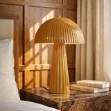 thumbnail of Now's Home - Lampe à poser en métal strie safran brilant 25x25x36cm thalia