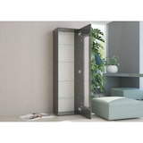 thumbnail of Dmora Vetrina Mimmo, Credenza con anta a vetro, Mobile da soggiorno multiuso, 100% Made in Italy, cm 45x34h162, Antracite lucido
