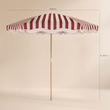 thumbnail of Now's Home - Parasol en tissu avec rayures coquelicot et blanc diam 240cm isola