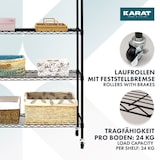 thumbnail of Gitterregal mit Rollen "Maya" - 5 Böden - 89 x 34 x 150 cm / Schwarz