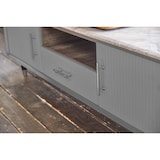 thumbnail of KAWOLA Lowboard MARIA TV-Bank Marmorplatte Kunstleder grau