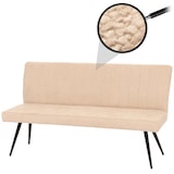 thumbnail of Panca HWC-K16, panca per sala da pranzo panca imbottita, schienale in tessuto/tessuto ciniglia metallo 160cm ~ crema-beige