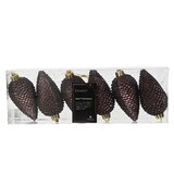 thumbnail of Christbaumschmuck Zapfen bruchfest Ø 4,5cm / H 8cm 6 Stk black truffle