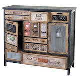 thumbnail of Apotheker-Schrank HWC-A43, Kommode, Tanne Holz massiv Vintage Shabby-Look 100x110x32cm